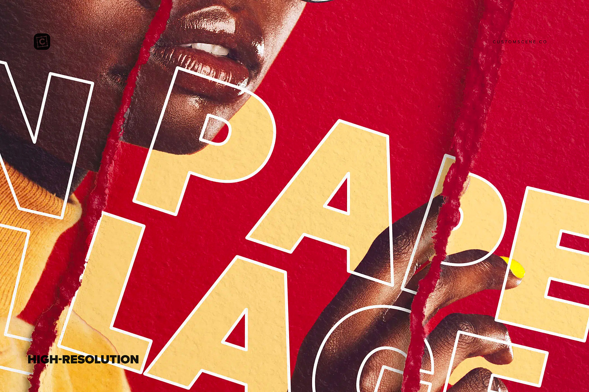 Torn Paper Collage Photo Effect, a Product Mockup by Custom Scene (Photo 3 of 10)