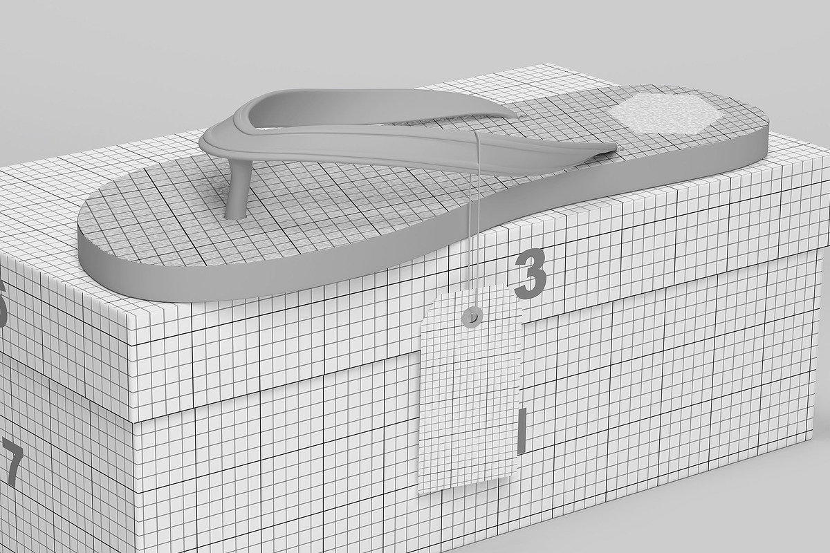 Flip Flops Packaging Mockup 6 Views, a Packaging Mockup by Illusiongraphic (Photo 11 of 20)