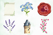 Chateau Vintage Watercolor Doodles, an Illustration by Creative Art (Thumbnail 3 of 9)