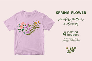 Spring Seamless Patterns & Elements