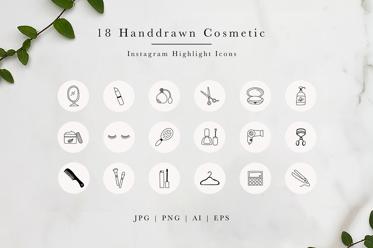Cosmetic Instagram Story Cover Icons, a Social Media Template by Irene Florentina Design (Photo 2 of 4)