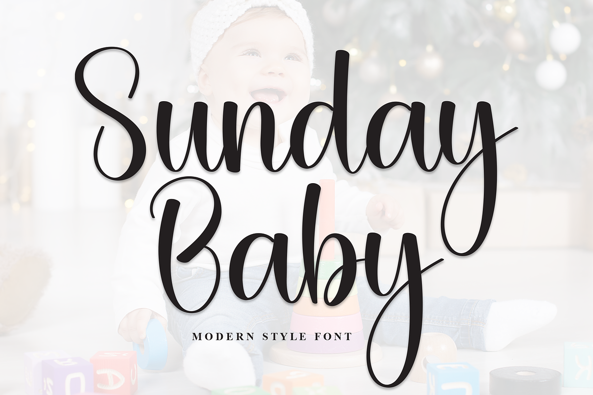 Sunday Baby | Script Font, a Handwritten Font by Scratchones (Photo 1 of 8)
