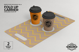 Fold Up Drink Carrier Mockup