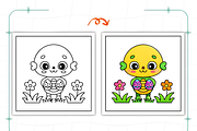Spooky Easter Coloring Pages, a Seasonal Illustration by Ink Gallery (Thumbnail 3 of 9)
