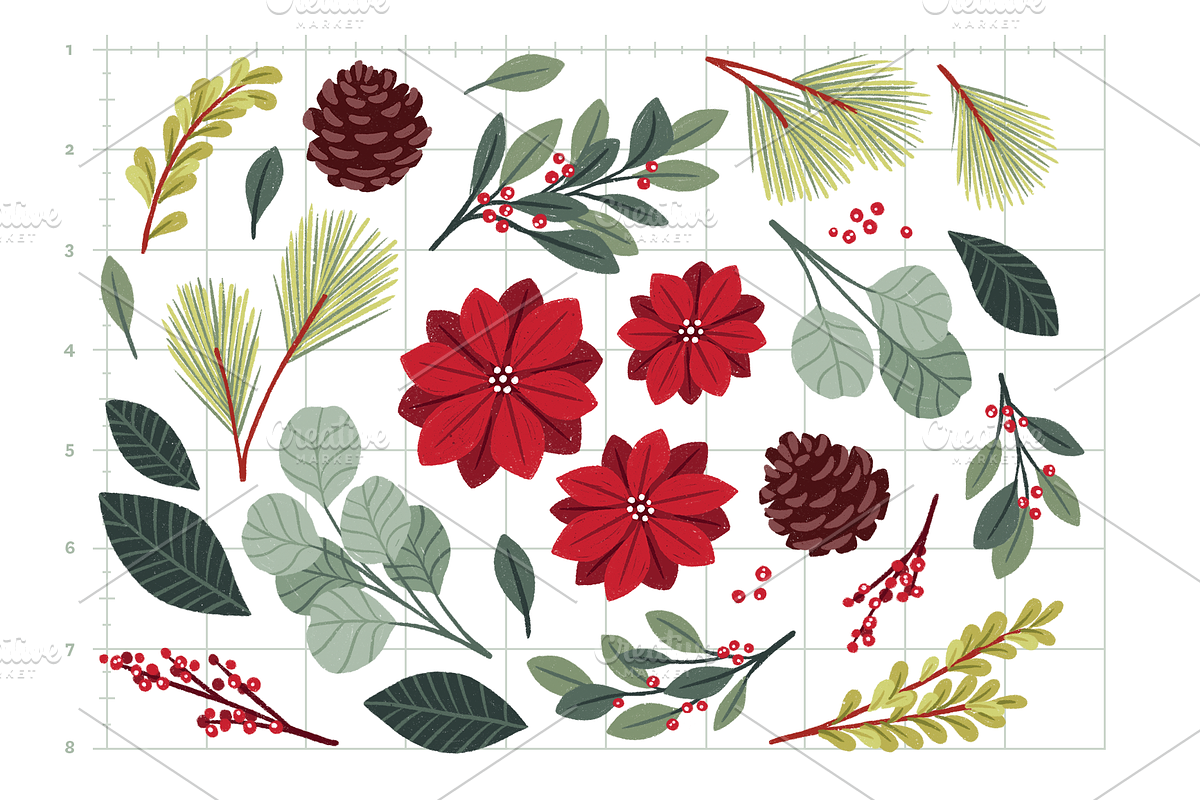 Holiday Greenery Illustrations, an Illustration by rabeccky (Photo 2 of 5)
