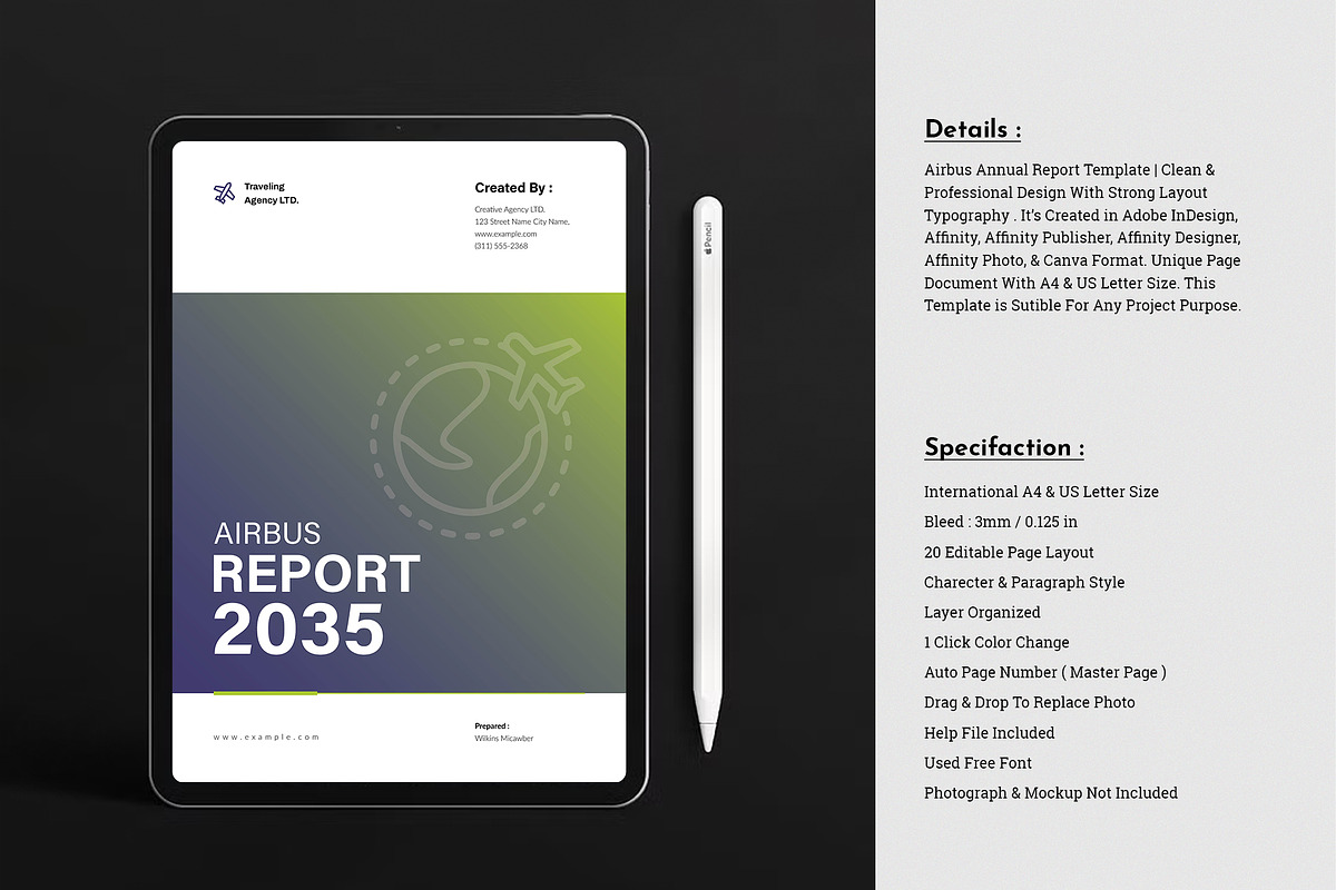 Airbus Annual Report Template_CANVA, a Brochure Template by TemplateFolio-Shop (Photo 3 of 12)