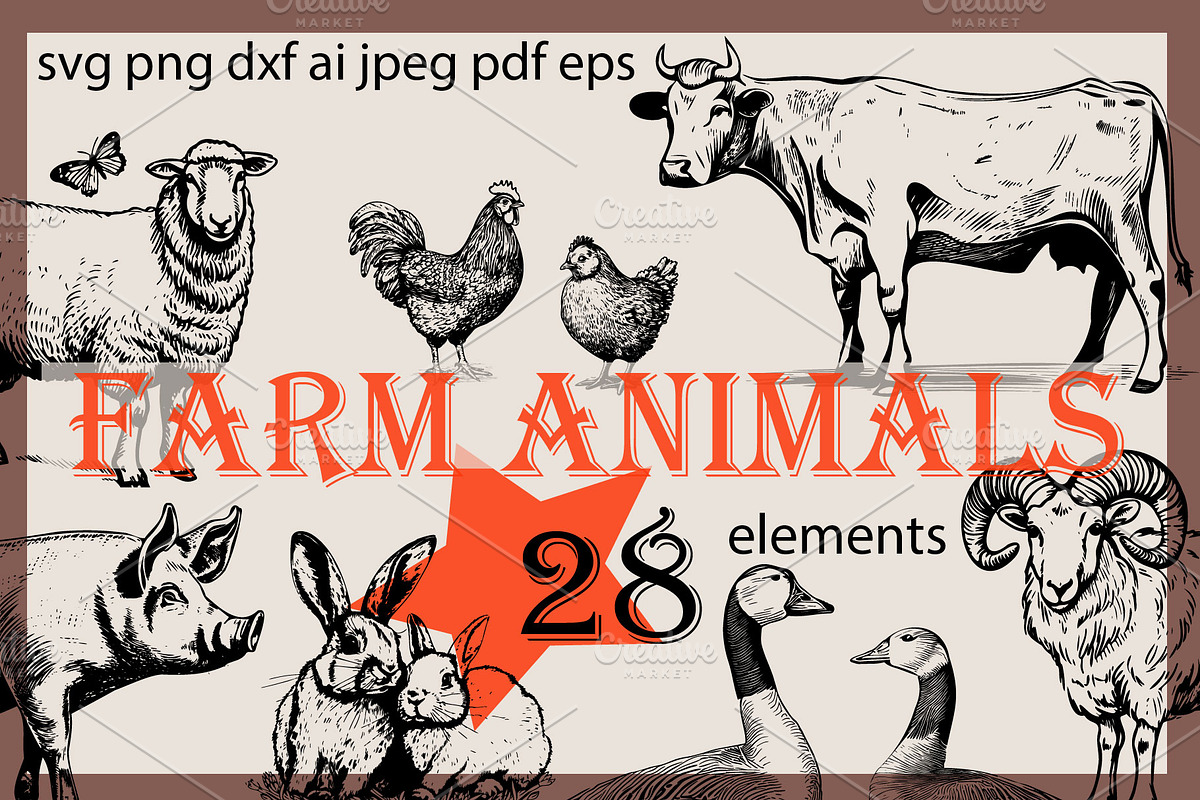 Farm animals collection, a Graphic by IPVector (Photo 1 of 7)