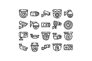 Security camera system icons for, an Object Graphic by pikepicture