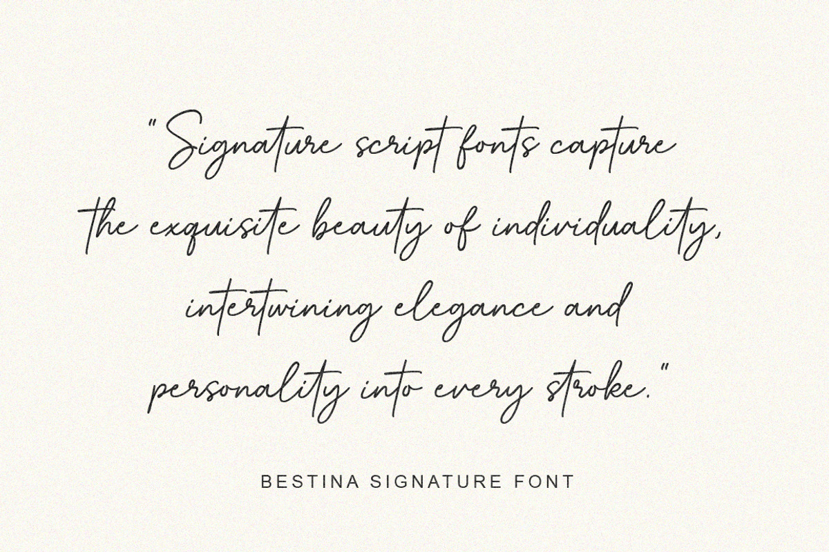 Bestina Signature Script Font, a Script Font by Typebae (Photo 3 of 8)