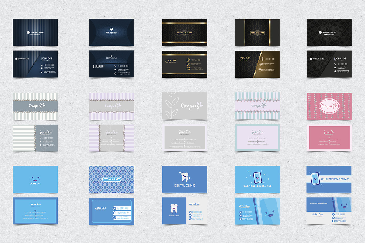 250 Business Card Vector Templates, a Business Card Template by Bobboz Store (Photo 7 of 18)