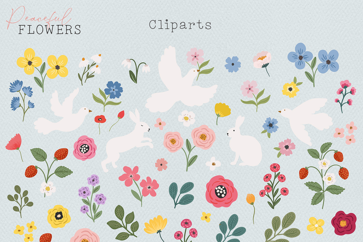 Peaceful Flower clipart & pattern, a Pattern Graphic by Cozy pattern shop (Photo 7 of 9)
