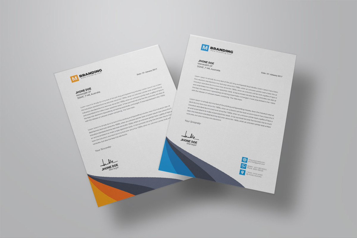 Branded Company Letterhead Design, a Stationery Template by BrandlyTemplate (Photo 2 of 3)