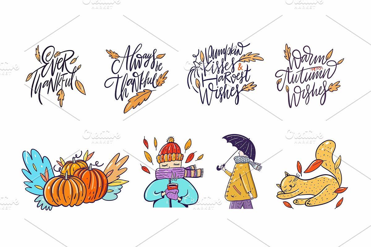 Autumn Lettering & Illustrations, a Seasonal Illustration by Oktyabr (Photo 7 of 7)