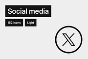 Social media - Light - 152 icons, an Outline Icon by Pictomate (Thumbnail 1 of 7)