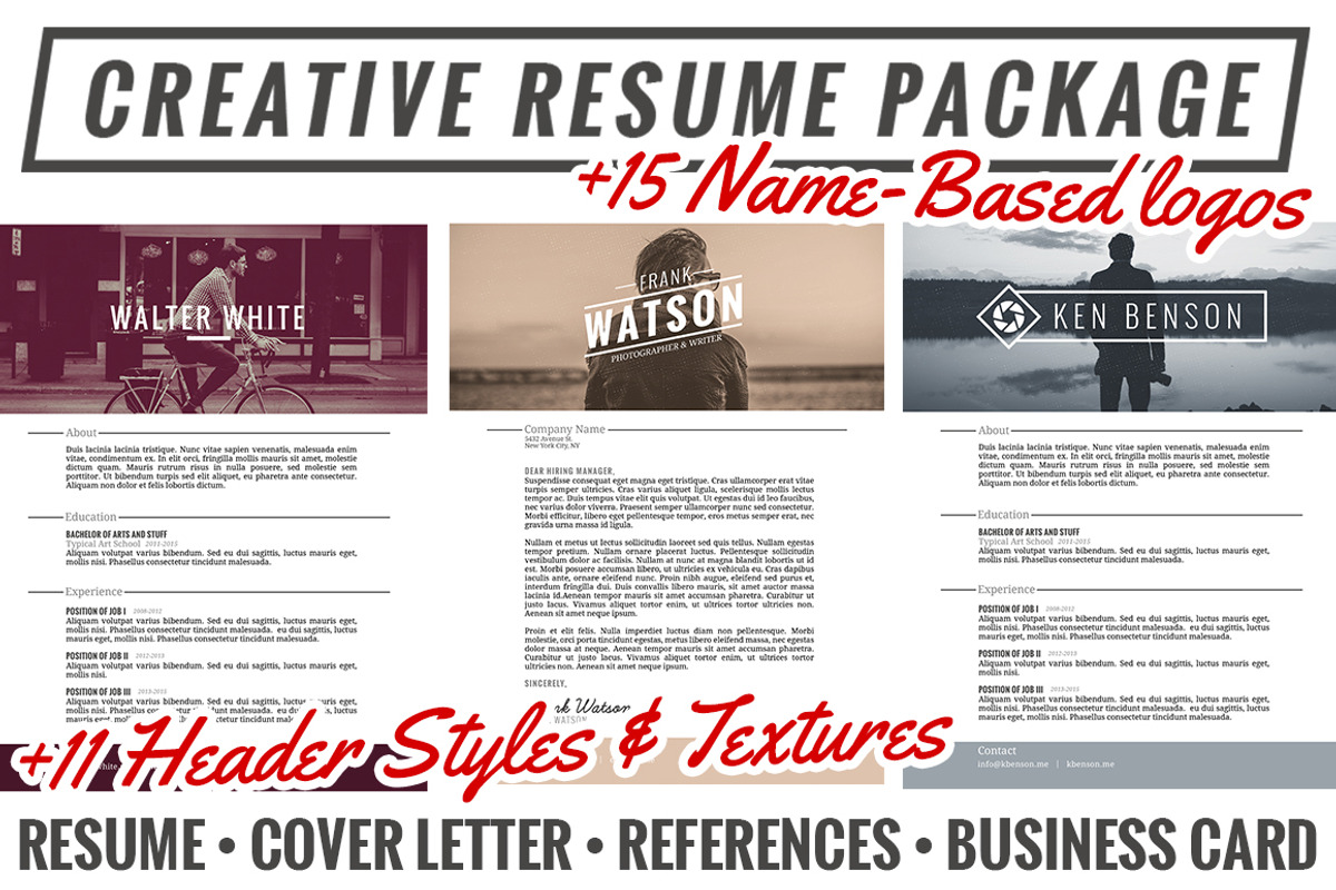 Creative Resume Package + Extras, a Resume Template by suppply (Photo 1 of 3)