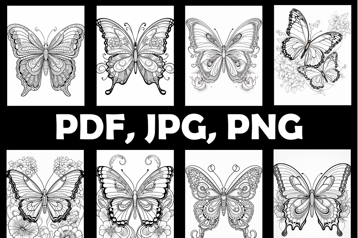 Butterfly Zentangle Coloring Book-V3, an Animal Illustration by Design Zone (Photo 5 of 7)