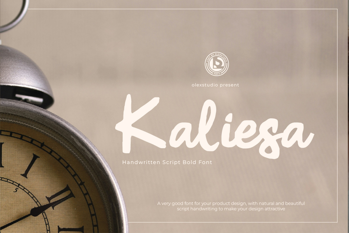 Kaliesa - Handwritten Script, a Handwritten Font by Olexstudio (Photo 1 of 7)