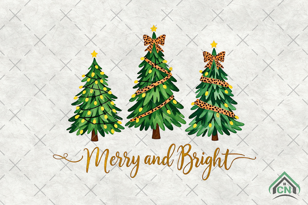 Christmas Tree PNG, Merry and Bright, an Illustration by Craft Nest (Photo 1 of 6)