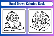 Ocean Scean Coloring Pages, an Animal Illustration by Coco Bloom (Thumbnail 3 of 4)