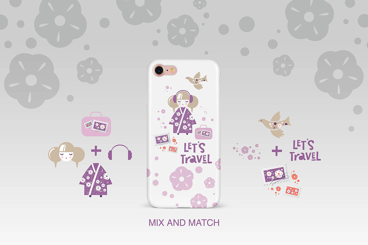 Cherry Blossom. Graphic set, an Illustration by Maru_art (Photo 9 of 10)