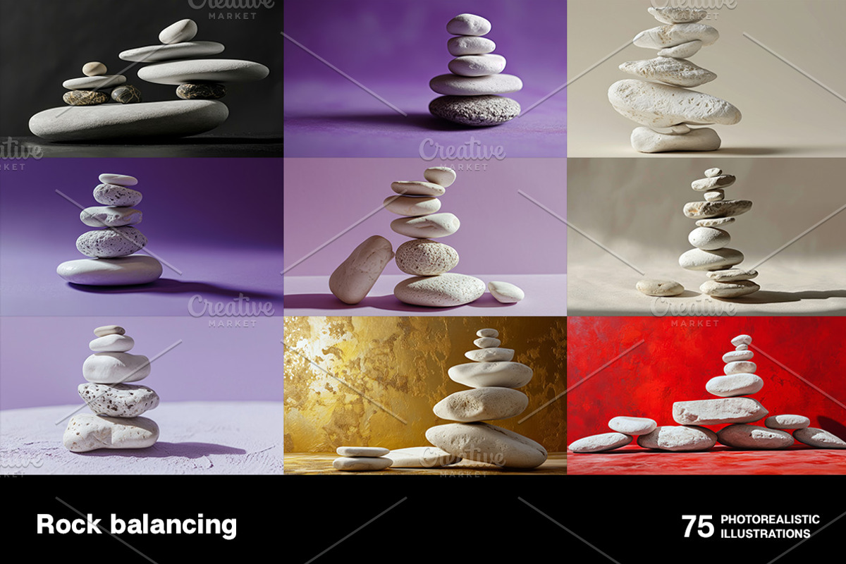 Rock balancing. 75 images, a Nature Photo by Handmadefont (Photo 2 of 14)