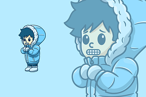 Boy Wearing Thick Jacket Cartoon, an Illustration by garistipis