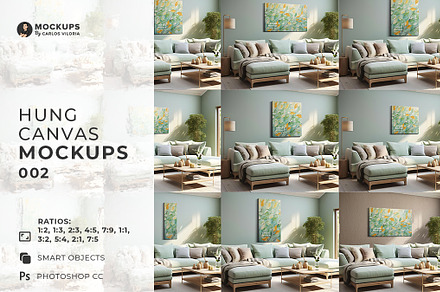 Hung Canvas Mockup - Pack 02