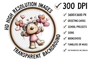 Quirky Valentine Teddy Bear Clipart, an Illustration by Craft Nest (Thumbnail 2 of 11)
