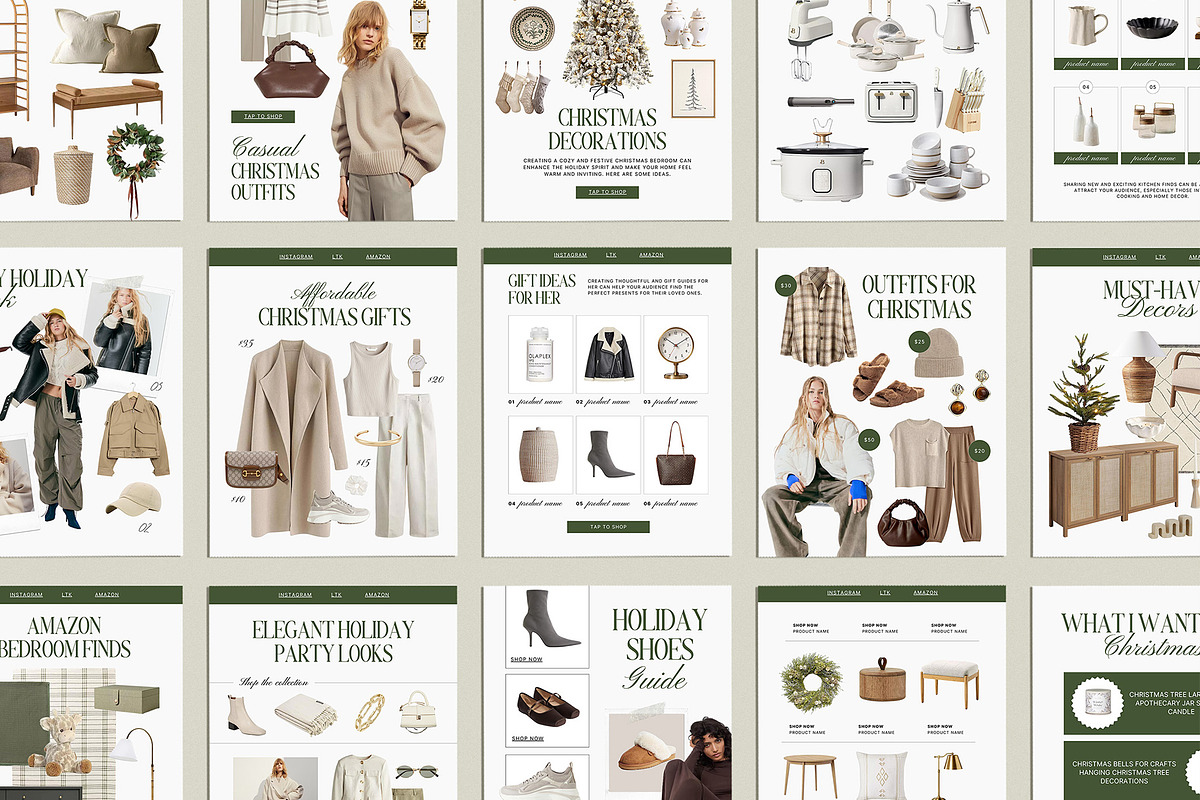 40 Canva Christmas LTK Template, a Social Media Template by Amaré Creative (Photo 2 of 6)