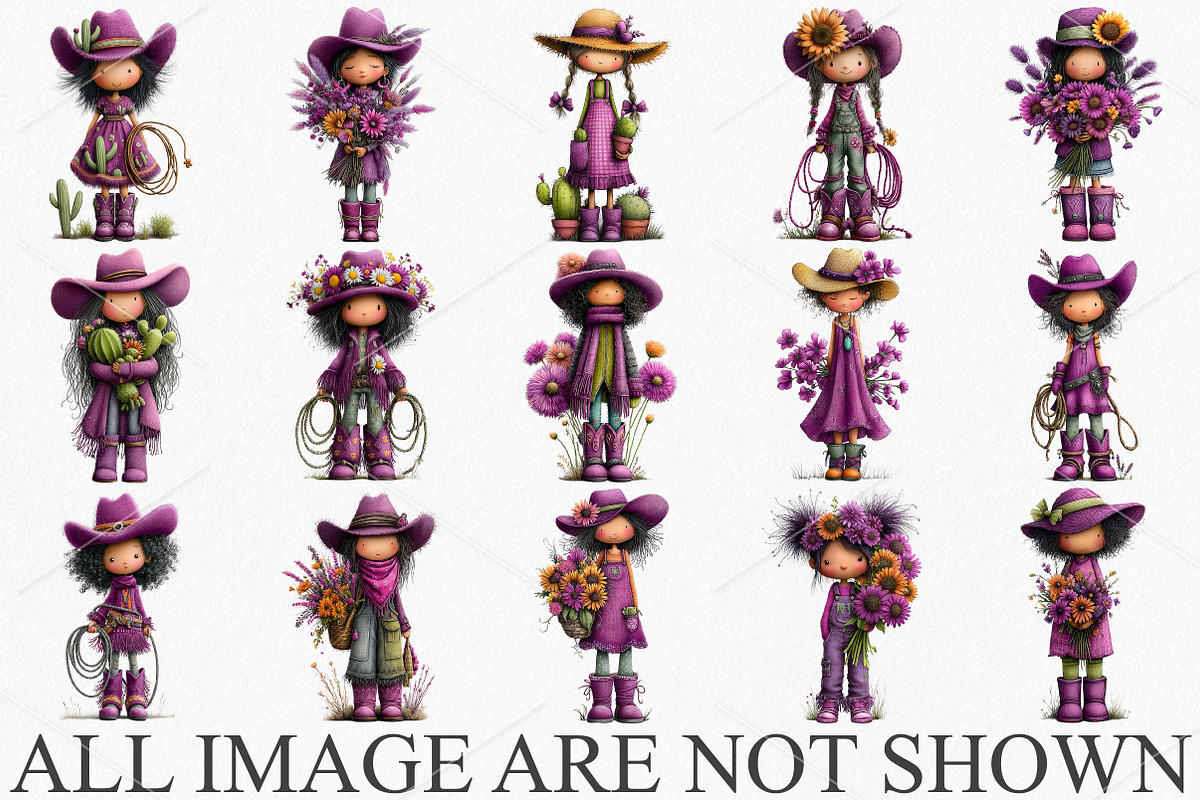 Whimsical Summer Western Girl Clipar, a Seasonal Illustration by Canvas Craft (Photo 3 of 7)