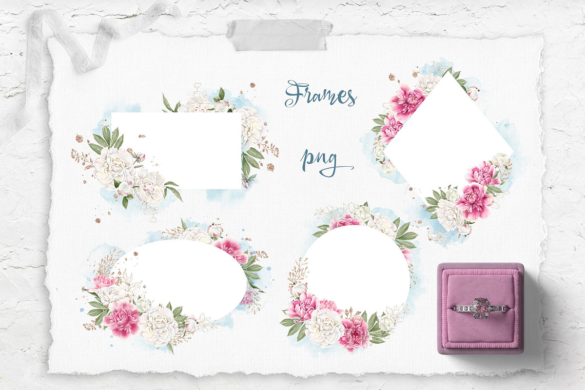 Watercolor flowers Peonies clipart, an Illustration by Yuliya Art (Photo 11 of 18)