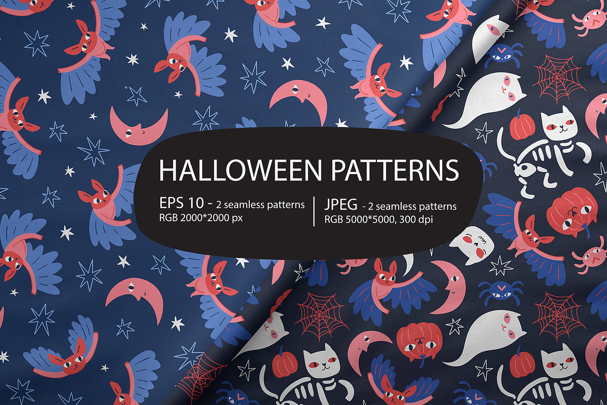 Cat Halloween seamless patterns, a Pattern Graphic by Alenkakarabanova (Photo 1 of 4)