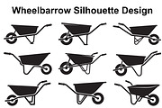 Wheelbarrow Silhouette Collection, an Object Graphic by Creativeshirt (Thumbnail 1 of 3)