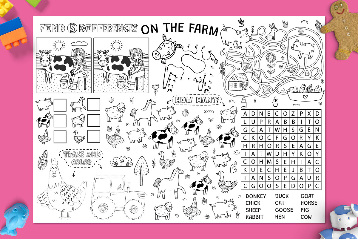 Farm Activity Play Mats, an Education Illustration by Gulnara Sabirova (Photo 6 of 10)