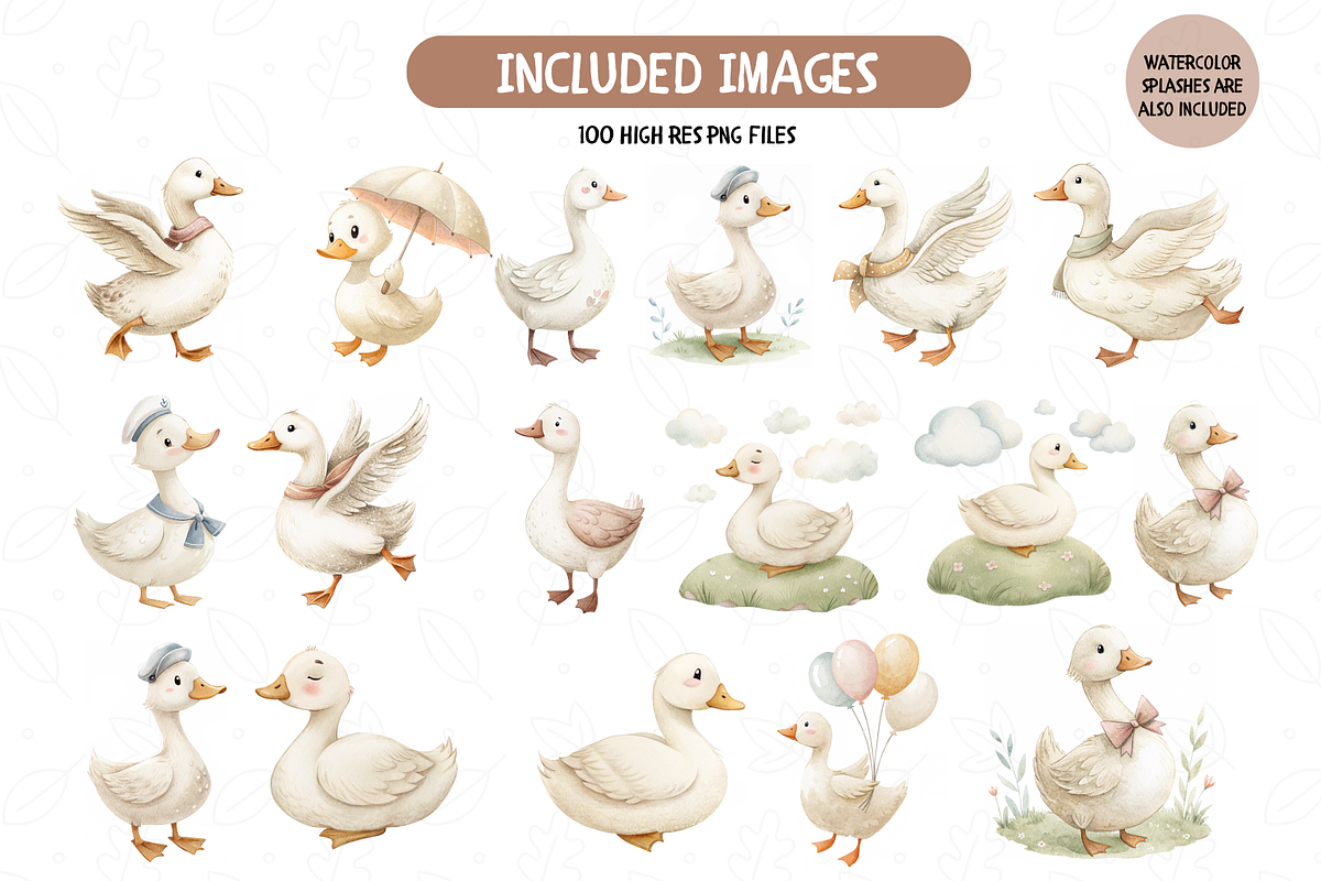 Silly Goose Clipart, Vintage Goose, an Illustration by TatiMockup (Photo 3 of 7)