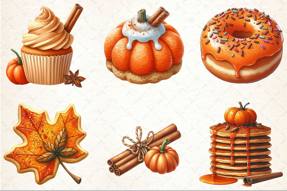 Watercolor Pumpkin Spice Clipart, an Illustration by Rose Art (Photo 3 of 4)