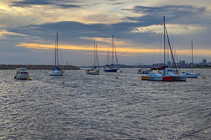 Sailboats at harbor during sunset, a Nature Photo by DanFLCreativo
