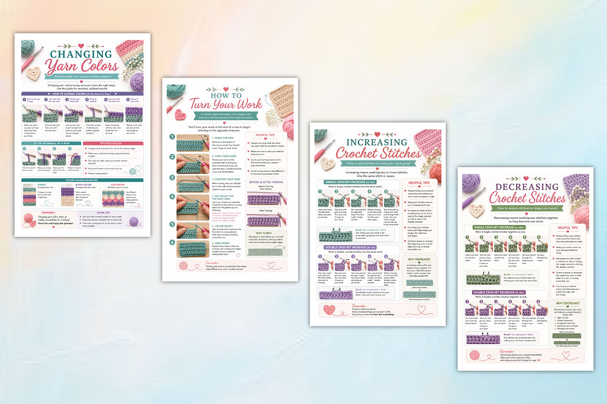 Beginner’s Guide to Learning Crochet, a Stationery Template by Designmela01 (Photo 3 of 4)