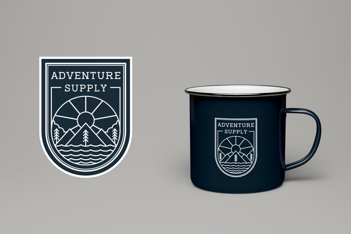 Adventure Line Art Logo Badge, a Branding & Logo Template by prasetyadavid (Photo 2 of 3)