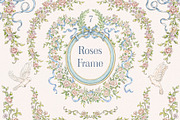Roses Frame Watercolor PNG clipart, a Decorative Illustration by Ekaproeka (Thumbnail 1 of 3)