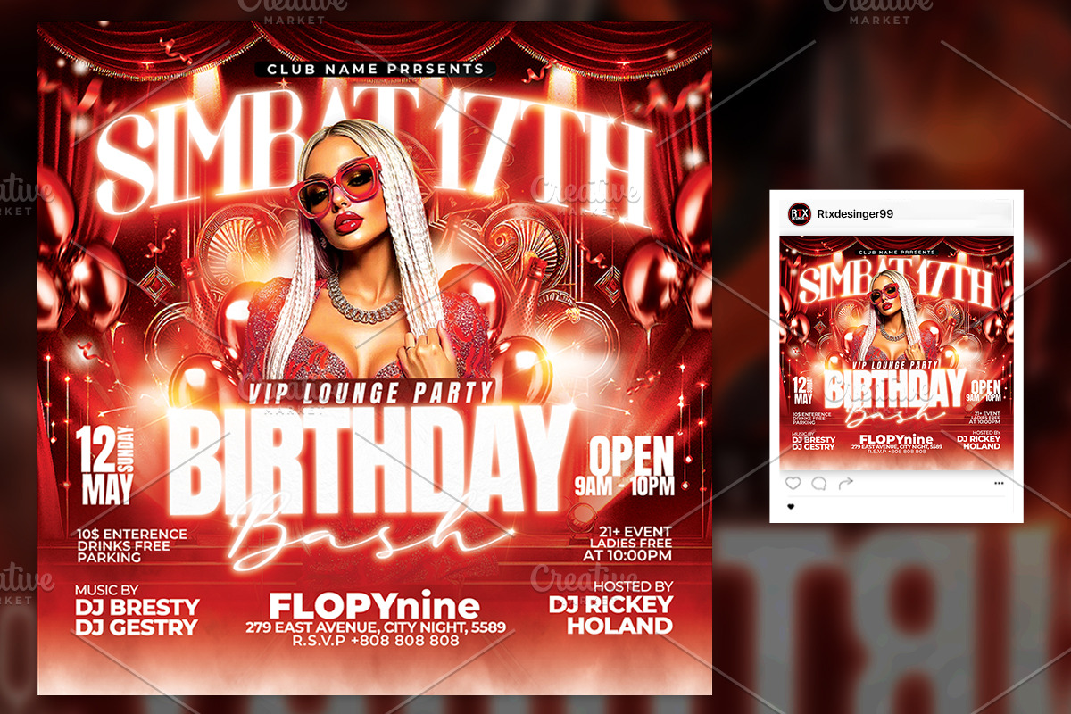 Birthday Flyer Template preview 2