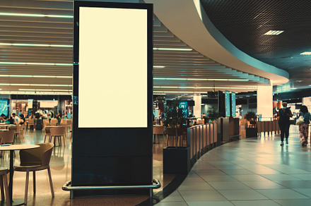 Blank billboard template in airport, a Business Photo by SkyNext