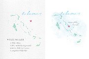Watercolor Map of the Bahamas, an Object Graphic by Beloved Paper (Thumbnail 3 of 6)