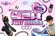 Y2K Font Bundle - 25 Aesthetic Fonts, a Sans Serif Font by HipFonts (Thumbnail 1 of 9)