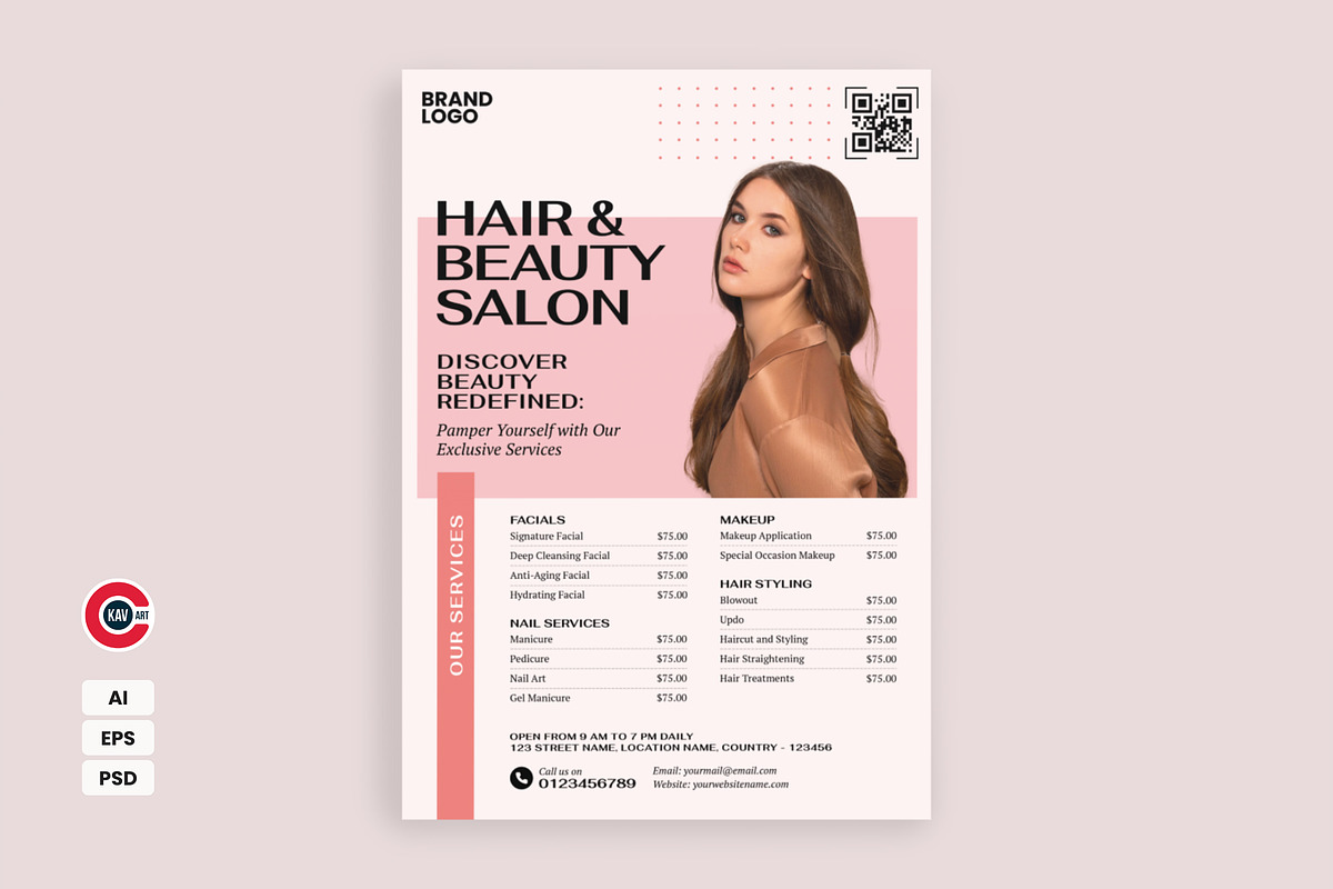 Beauty Treatment Flyer Template, a Flyer Template by C-Kav