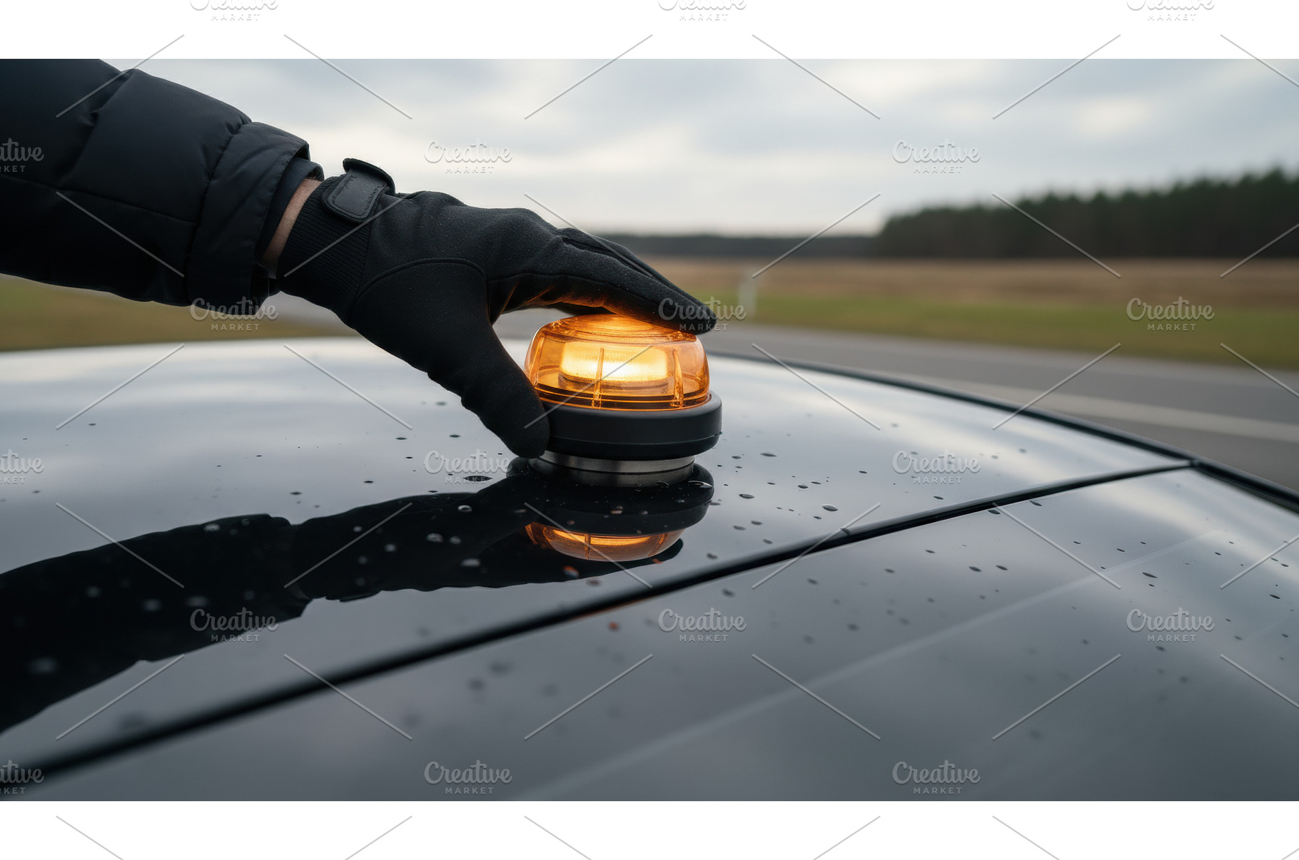 Gloved hand places a rotating orange, a Transportation Photo by Igor Tichonow