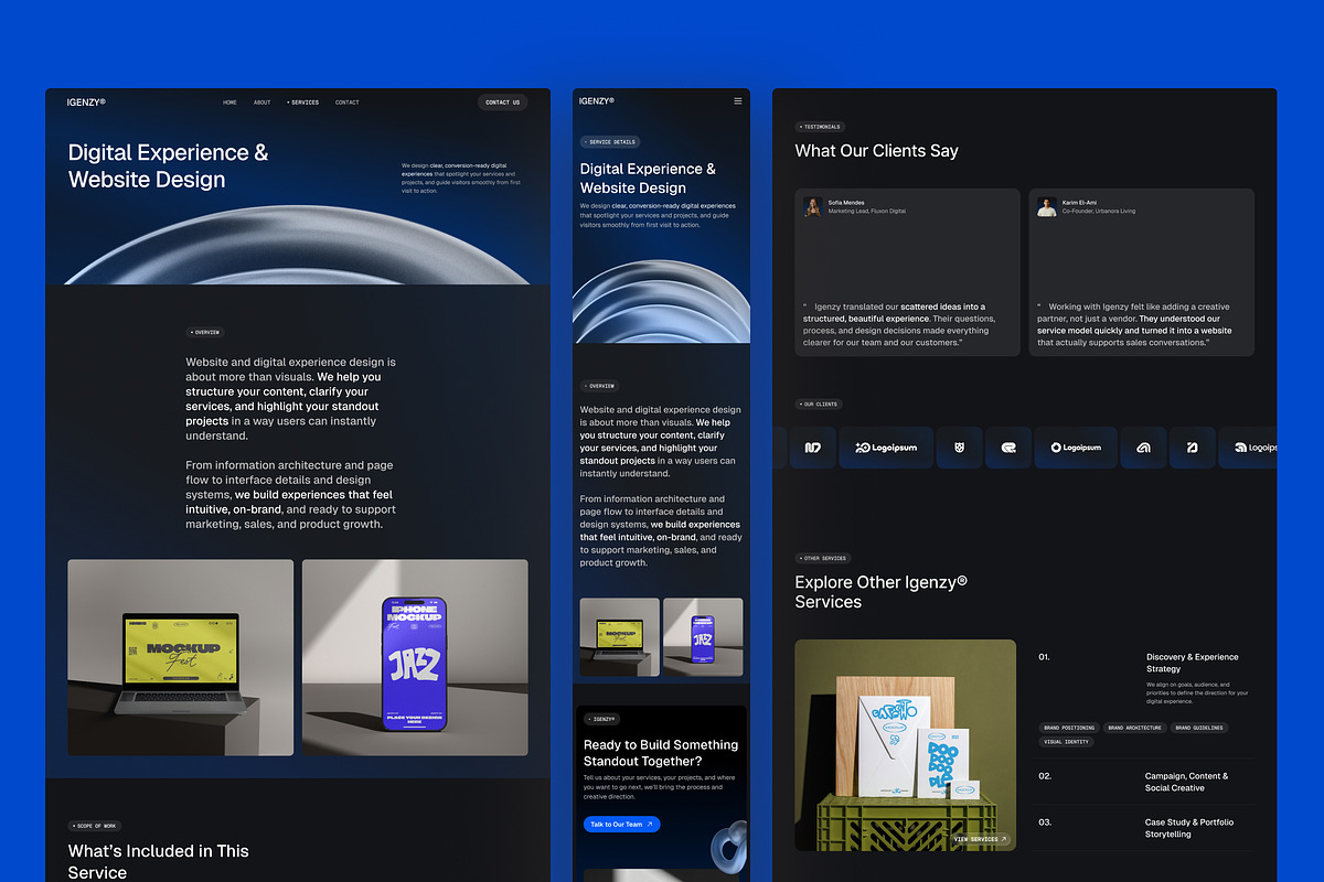 Igenzy – Creative Agency Website UI, an UI Kit Template by peterdraw (Photo 5 of 7)