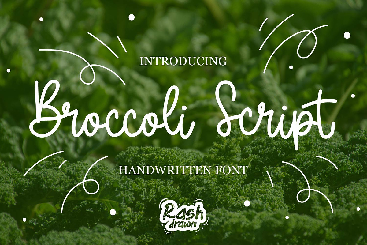 Broccoli script, a Font by Rashdrawn (Photo 1 of 3)