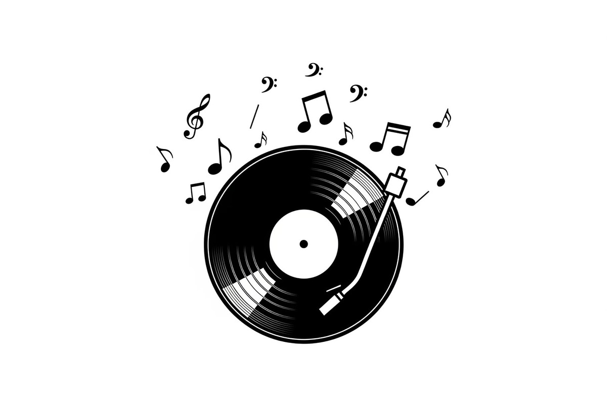 Vintage Vinyl Record & Turntable Bun, an Illustration by Creativeshirt (Photo 10 of 31)