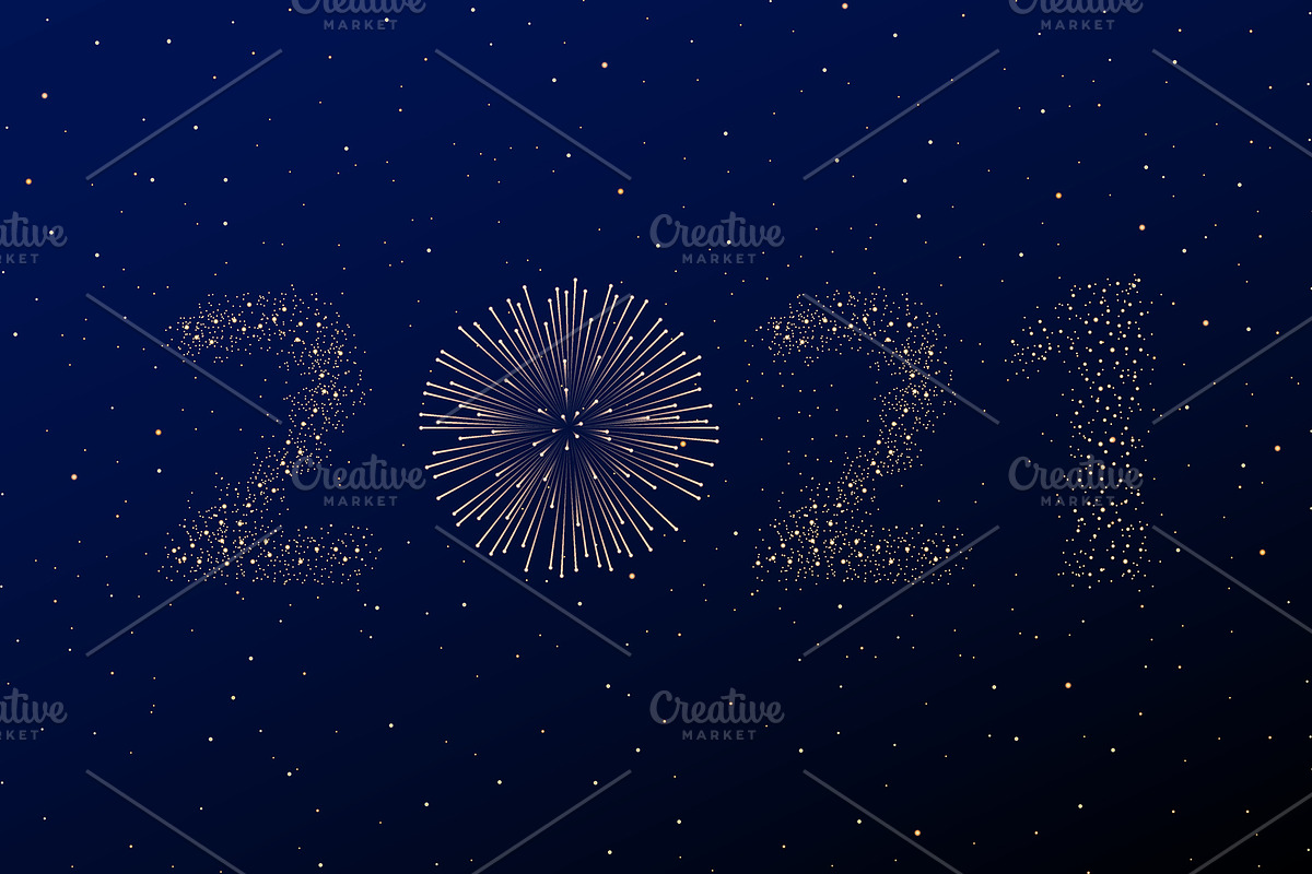 Firework 2021 New year concept, an Illustration by PhotoVector